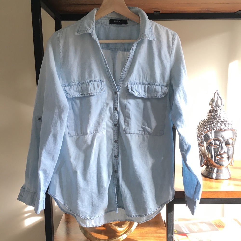 Light Blue Chambray Top!